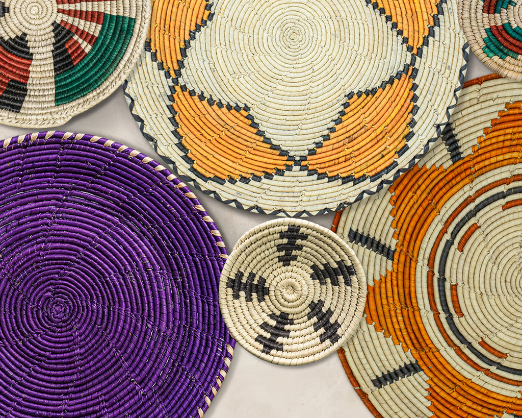 Set of 8 Handwoven wall baskets SET-244-8 N