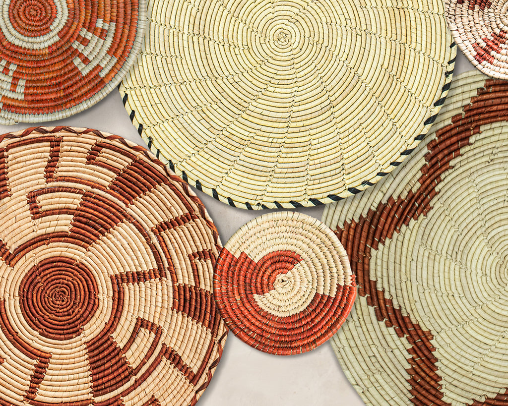 Set of 8 Handwoven wall baskets SET-246-8 N