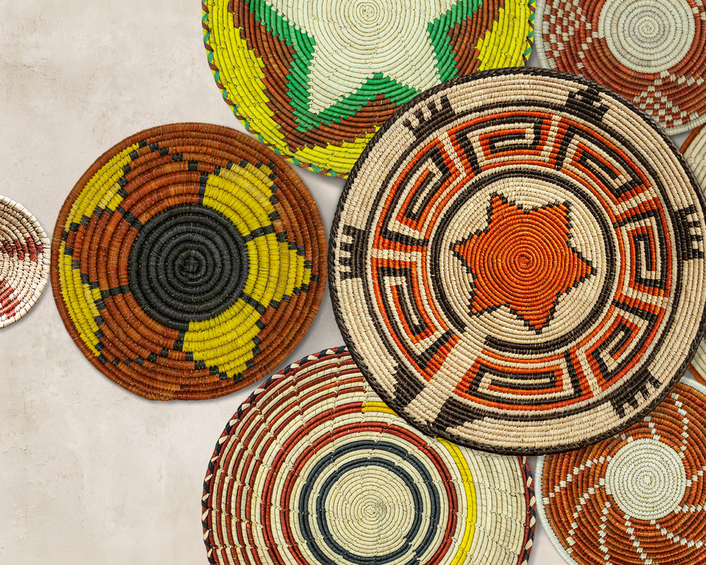 Set of 9 Handwoven wall baskets SET-18-9 N