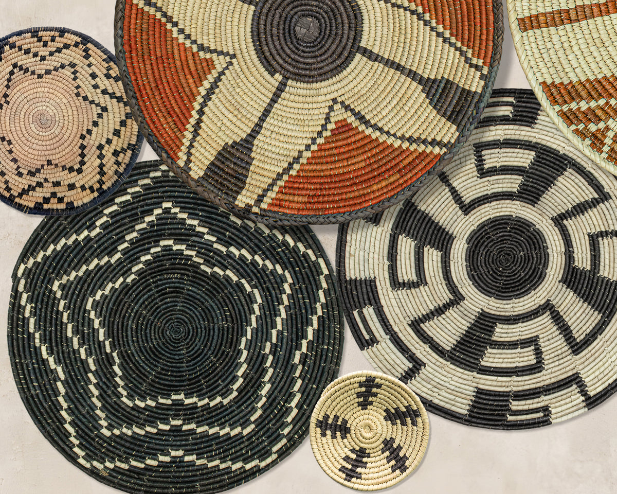 Set of 9 Handwoven wall baskets SET-3-9 N