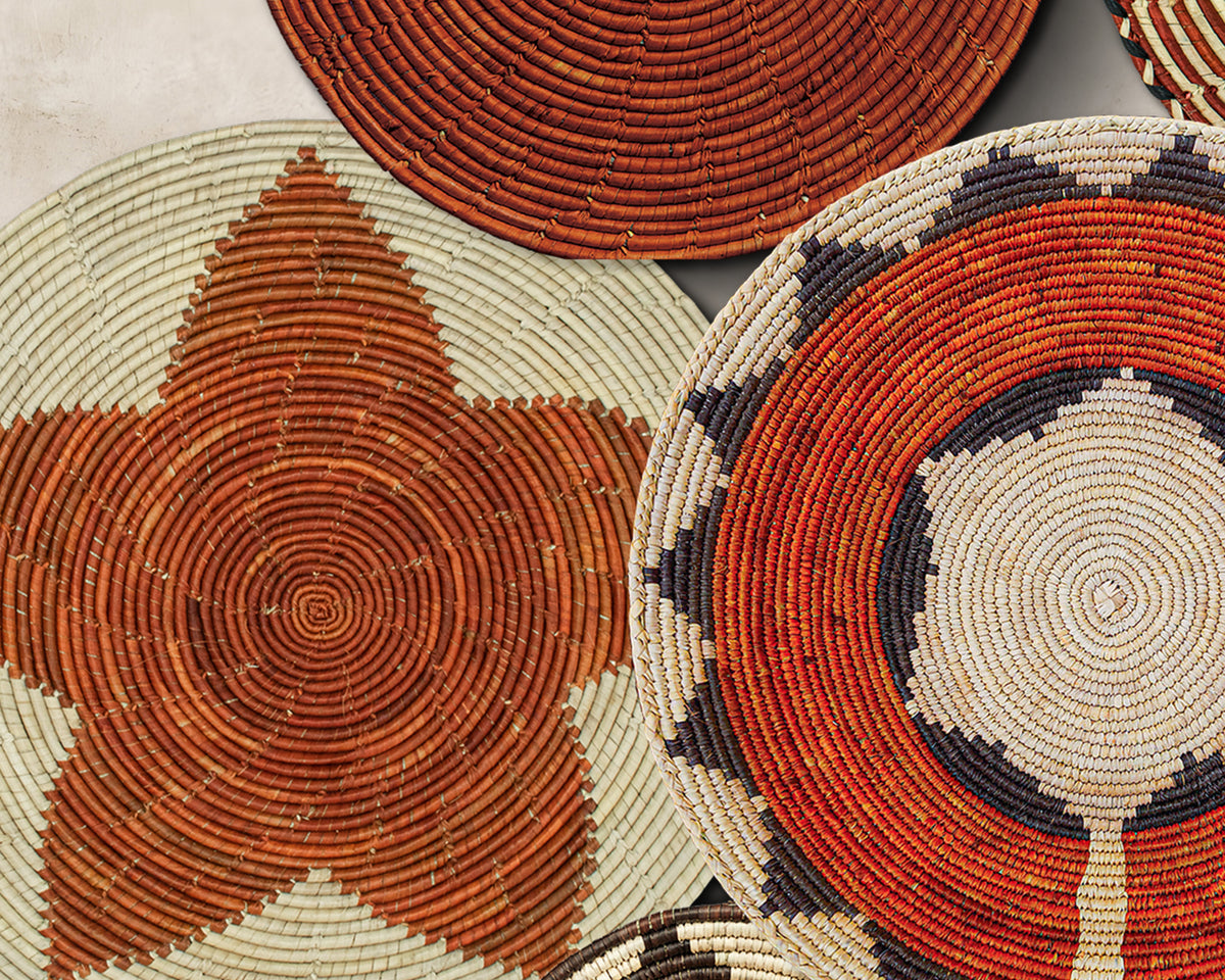 Set of 8 Handwoven wall baskets SET-342-8 N