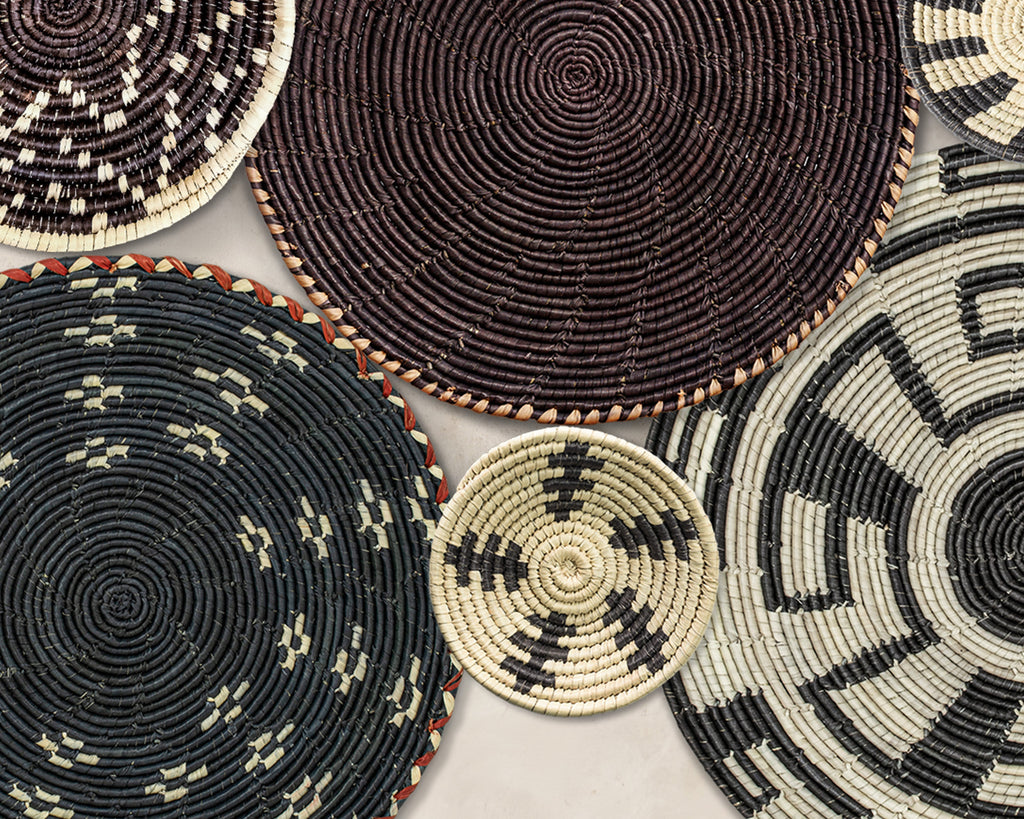 Set of 8 Handwoven wall baskets SET-243-8 N