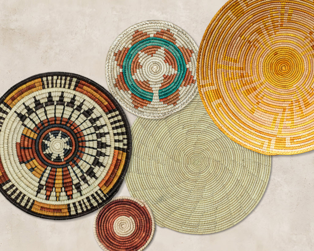 Set of 9 Handwoven wall baskets SET-20-9 N