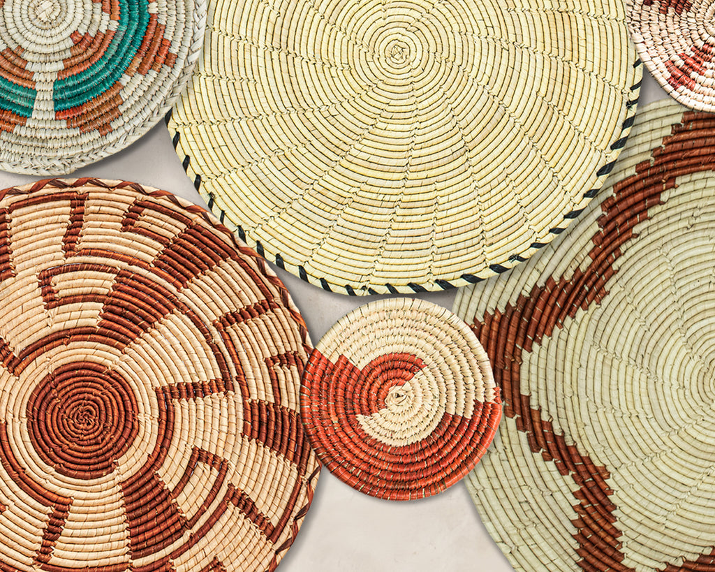 Set of 8 Handwoven wall baskets SET-246-8 N