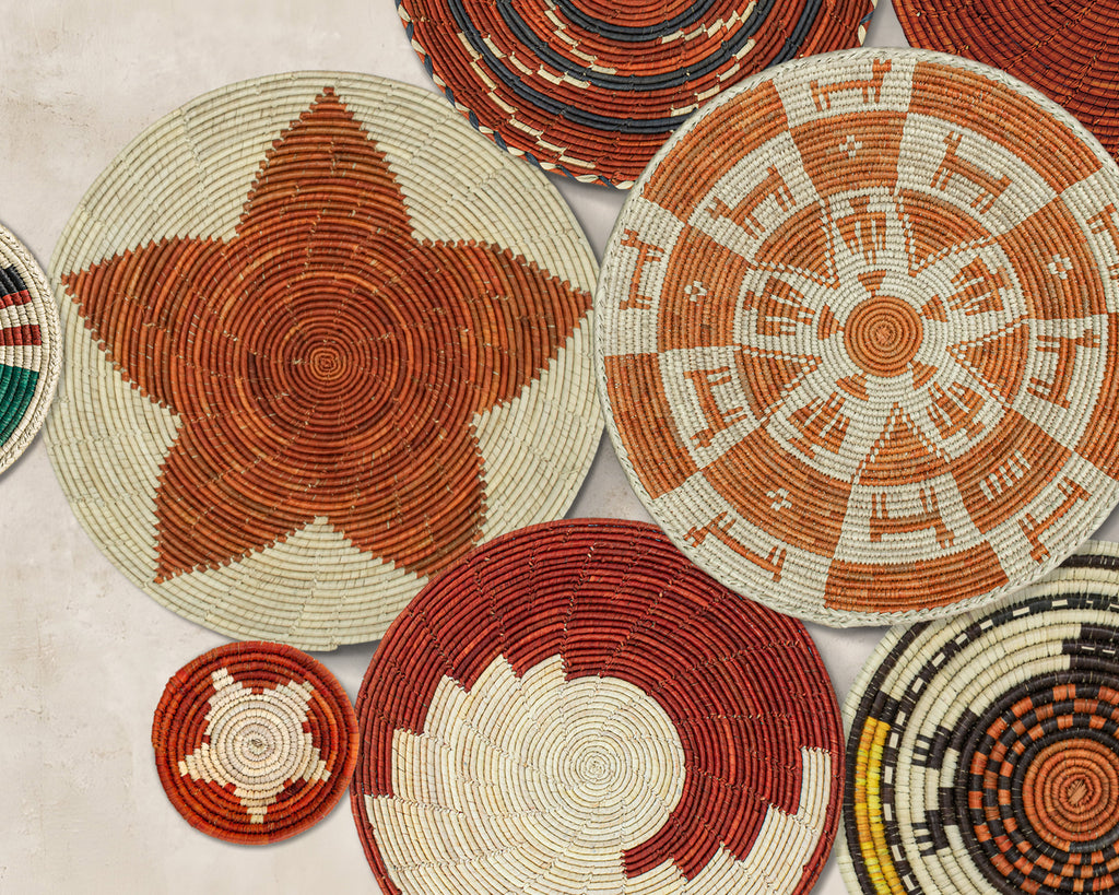 Set of 13 Handwoven wall baskets SET-181-13 N