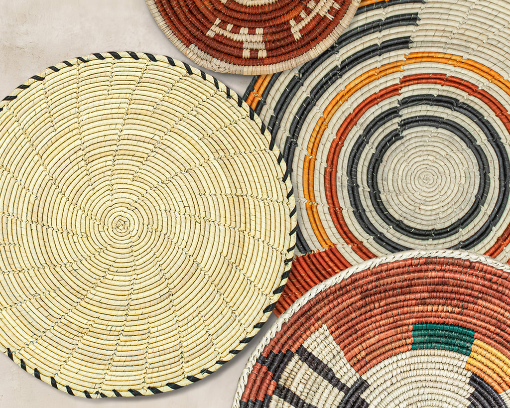 Set of 8 Handwoven wall baskets SET-245-8 N