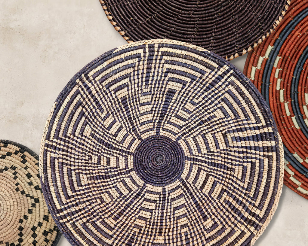 Set of 8 Handwoven wall baskets SET-355-8 N