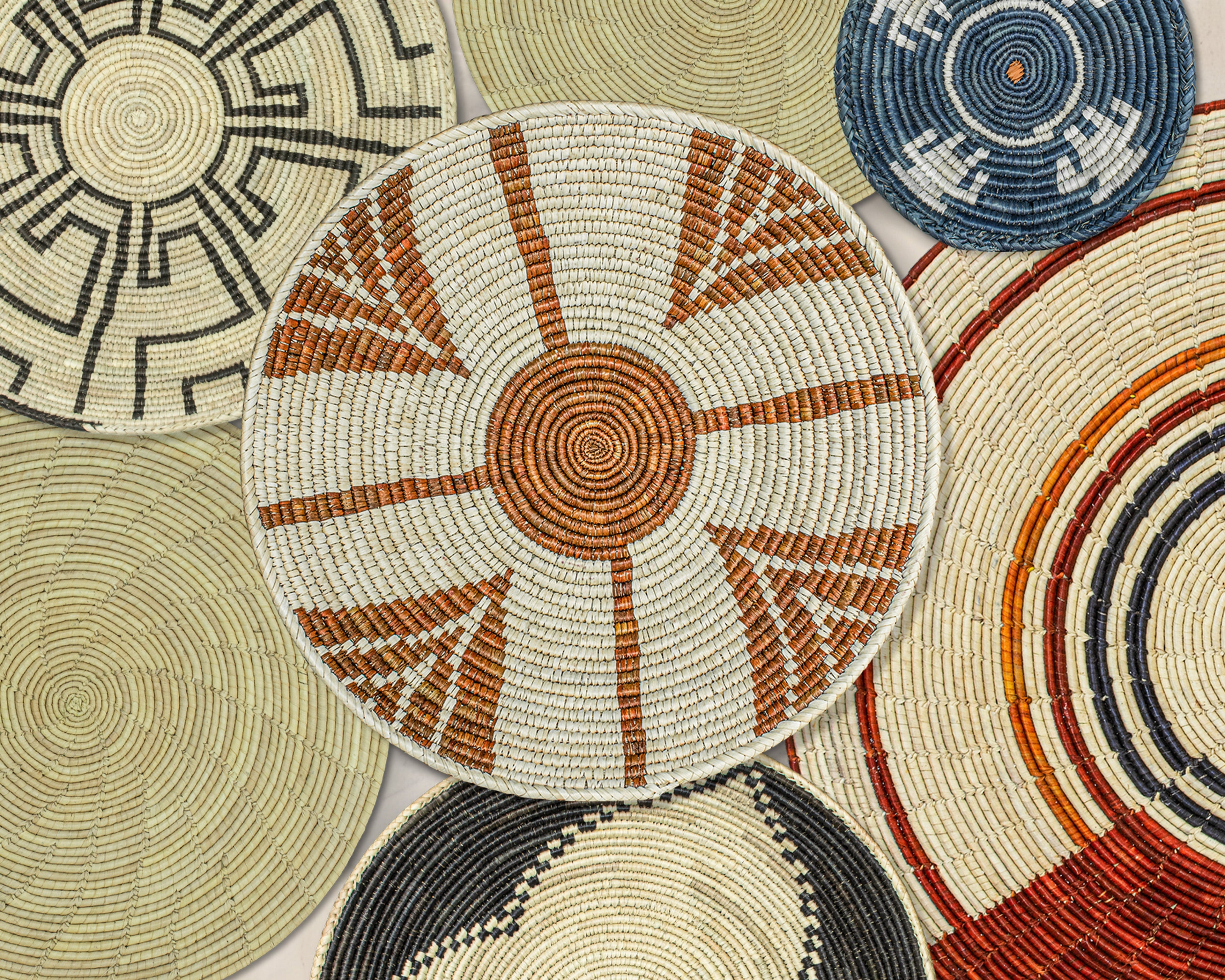 Set of 13 Handwoven wall baskets SET-157-13 N