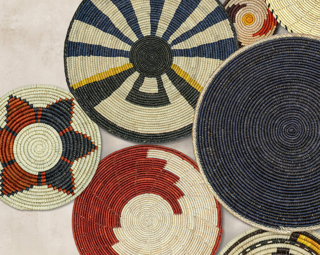 Set of 13 Handwoven wall baskets SET-156-13 N