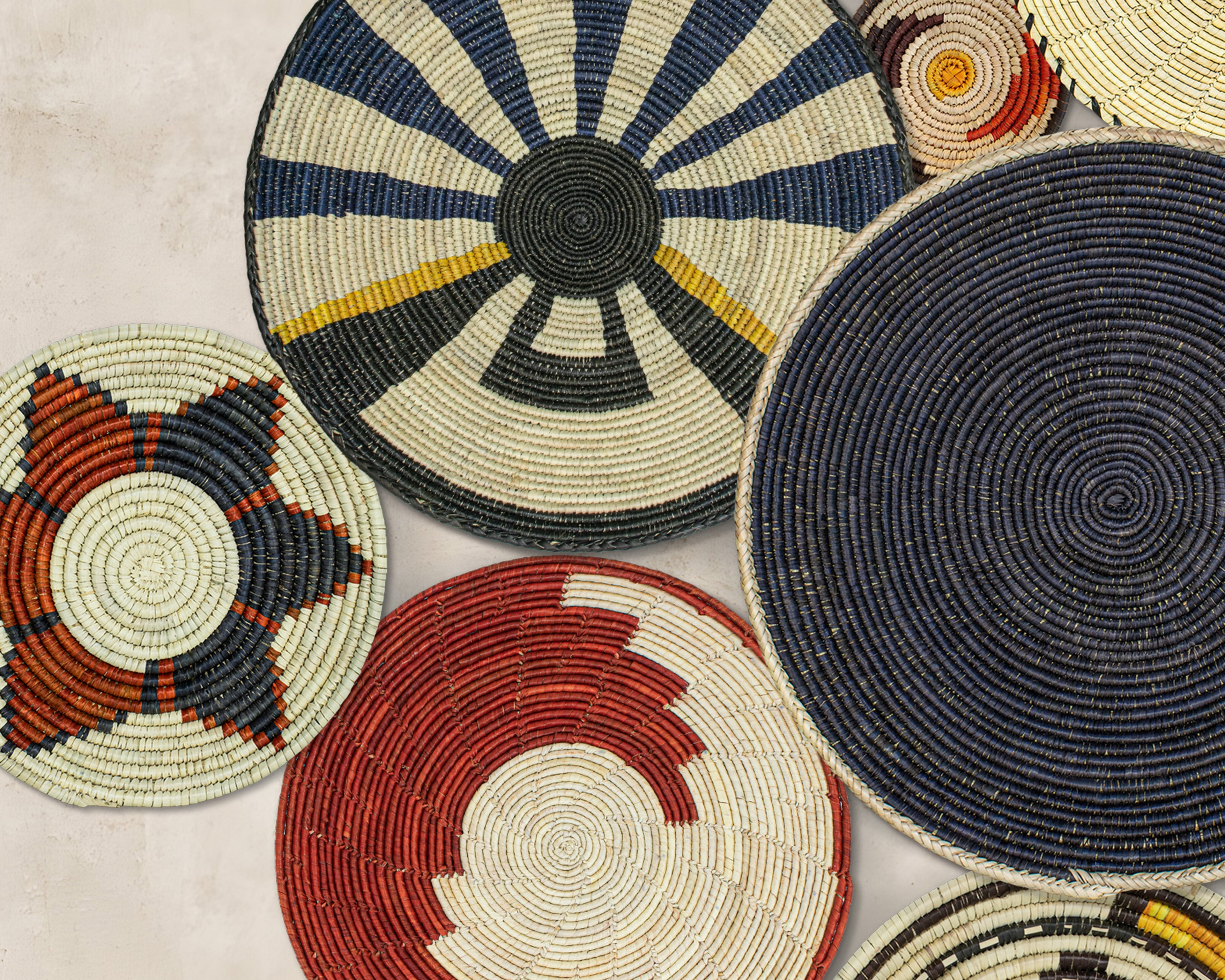 Set of 13 Handwoven wall baskets SET-156-13 N