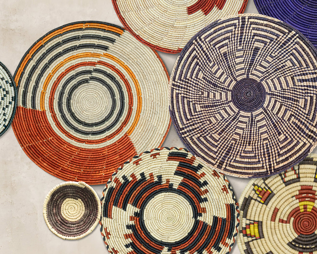 Set of 13 Handwoven wall baskets SET-177-13 N