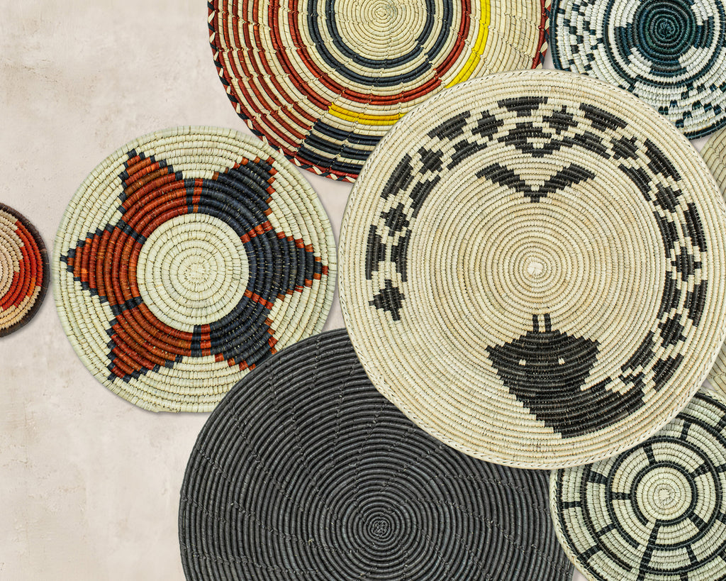 Set of 9 Handwoven wall baskets SET-17-9 N