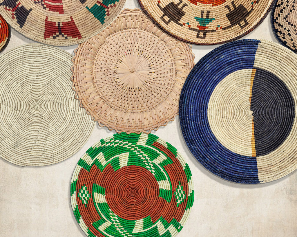 Set of 15 Handwoven wall baskets SET-126-15 N