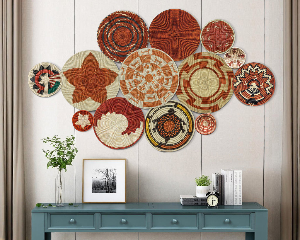 Set of 13 Handwoven wall baskets SET-181-13 N