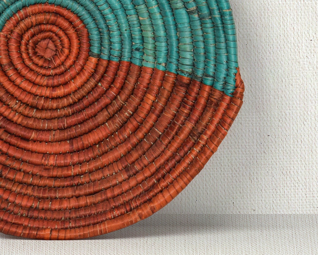 Turqouise Wave Bowl Basket