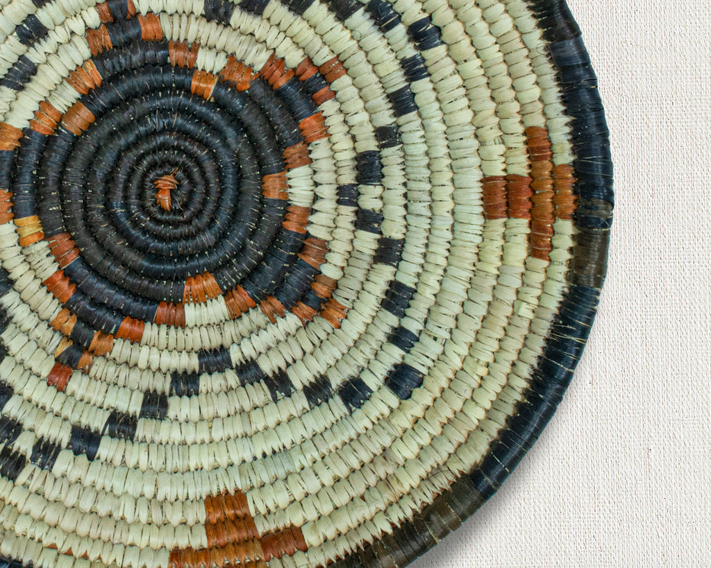 Aztec Glyph Natural Bowl Basket 8-inch LBW-458-7