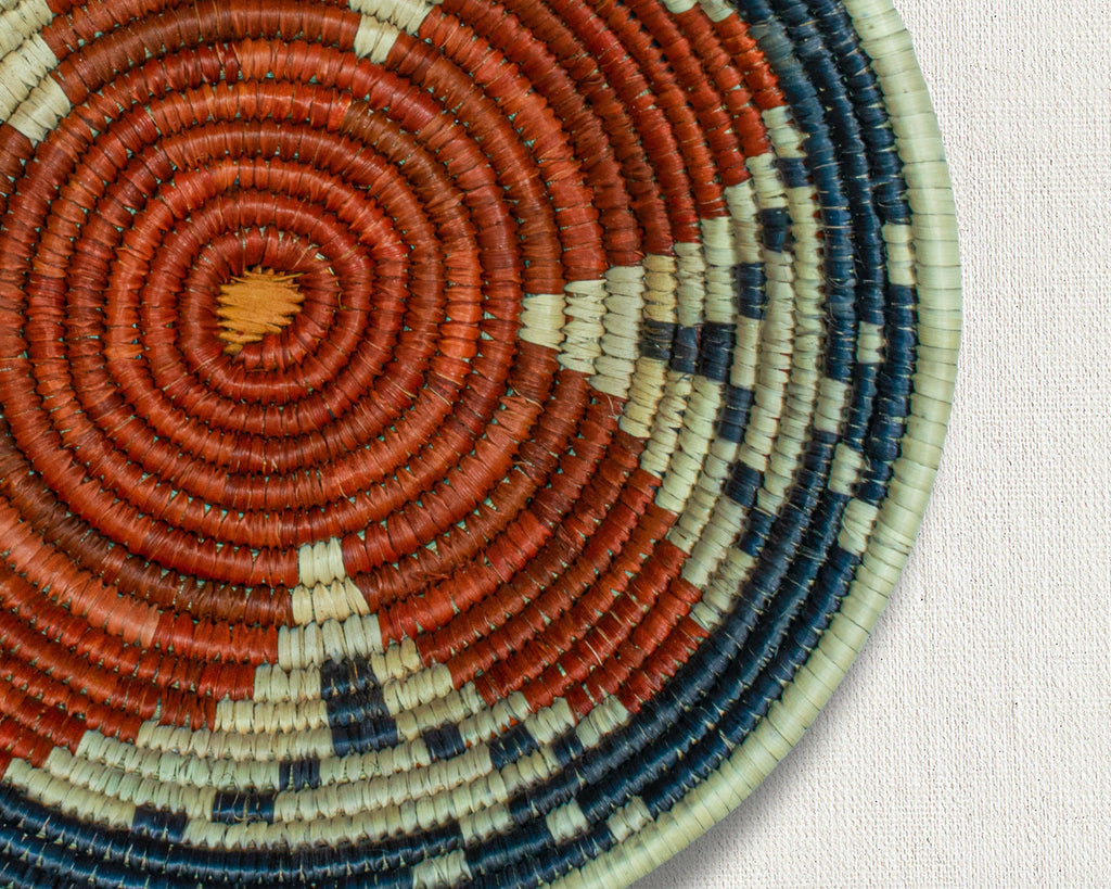 Indigo Weave Red Bowl Basket 8-inch LBW-411-7