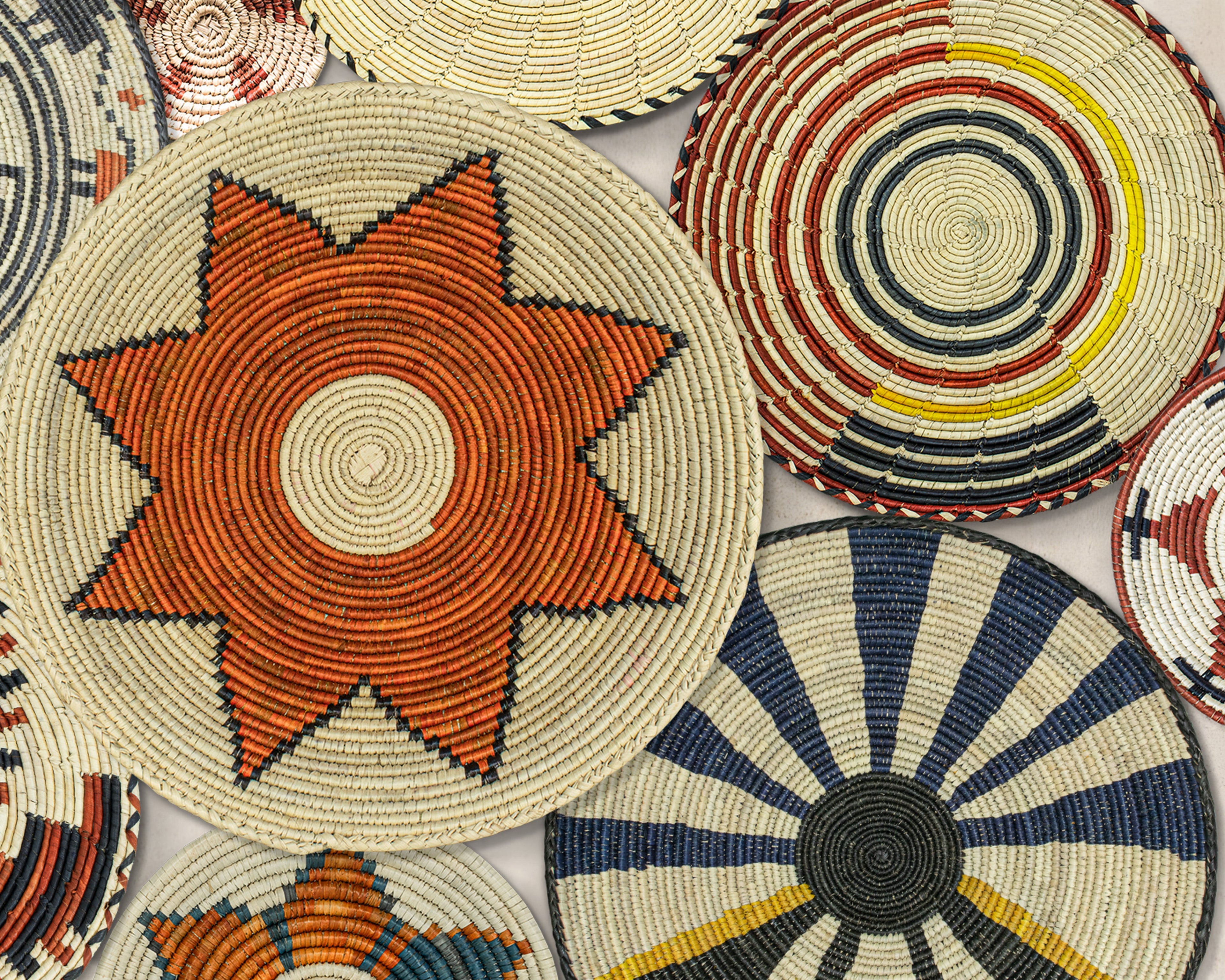 Set of 13 Handwoven wall baskets SET-159-13 N