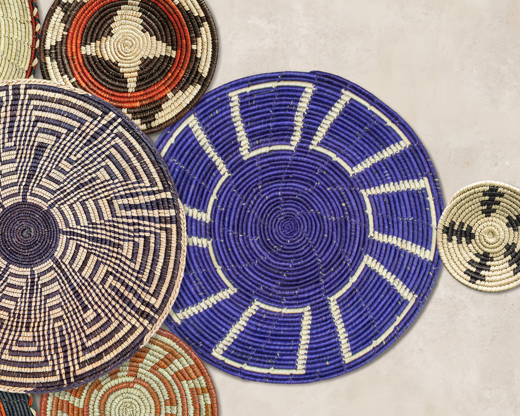 Set of 9 Handwoven wall baskets SET-19-9 N