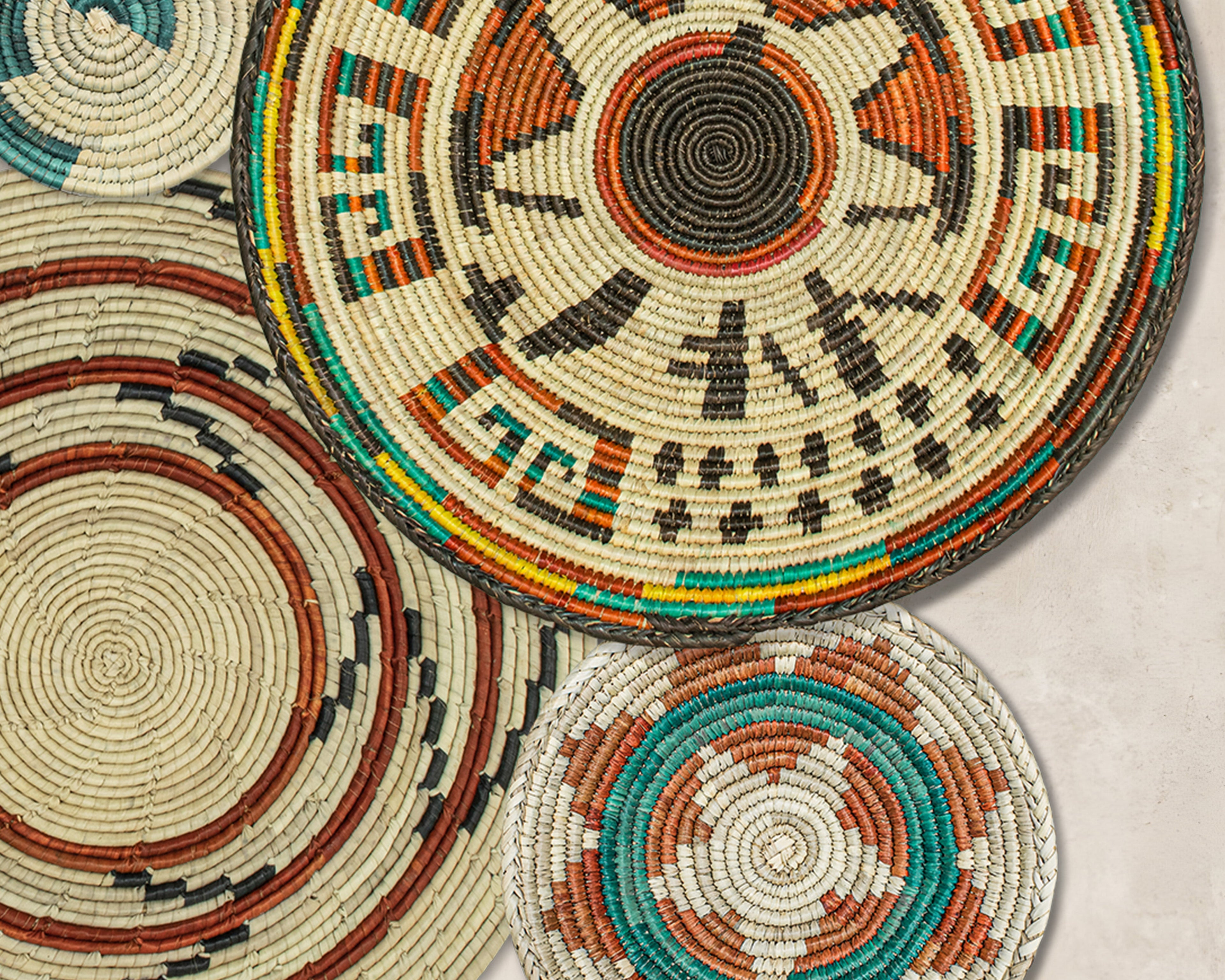 Set of 8 Handwoven wall baskets SET-242-8 N