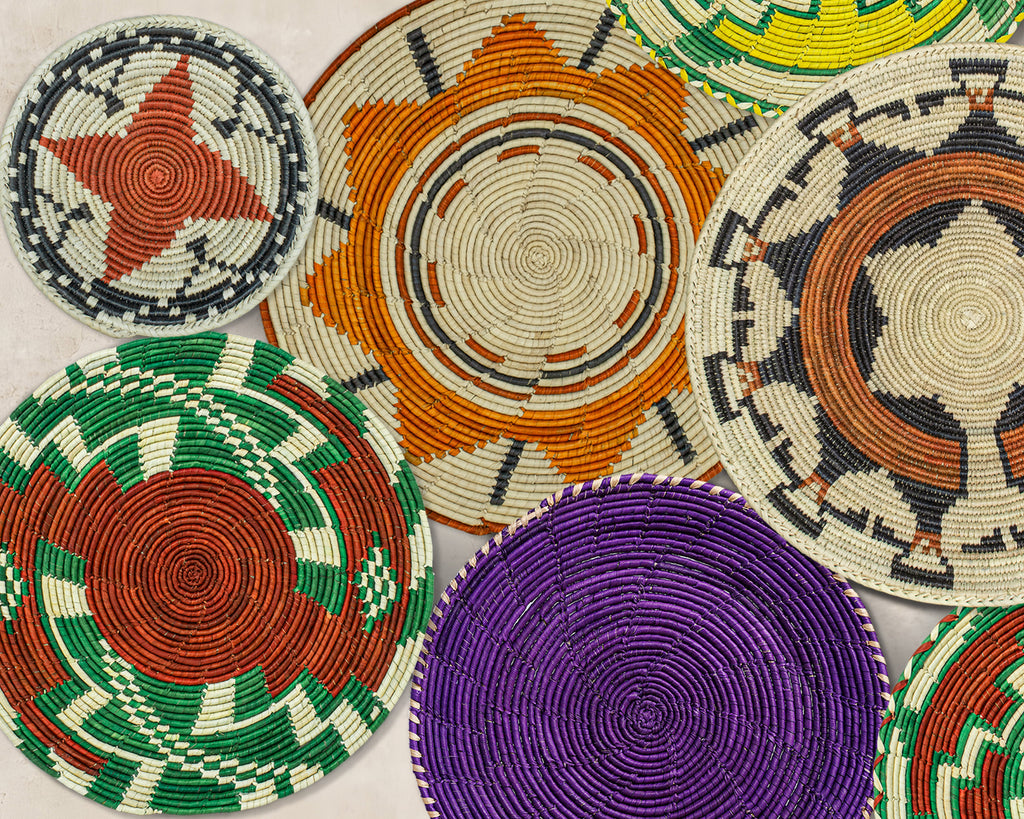 Set of 13 Handwoven wall baskets SET-154-13 N