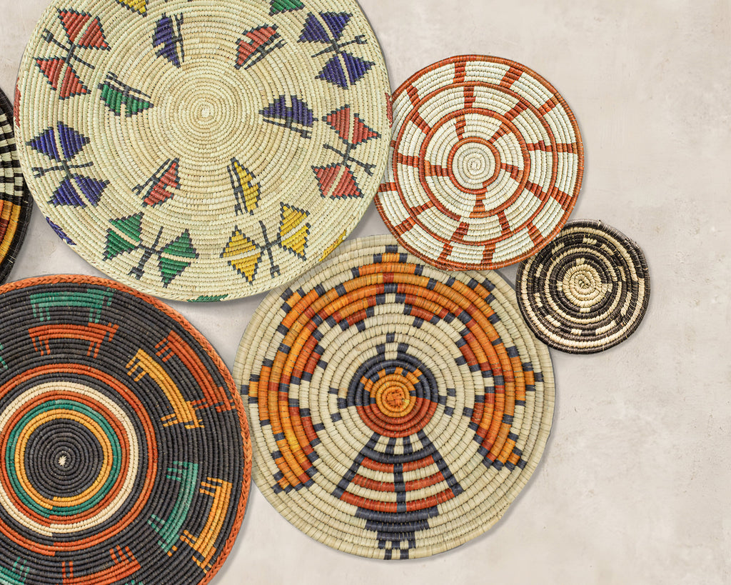 Set of 7 Handwoven wall baskets Set 40-7-N