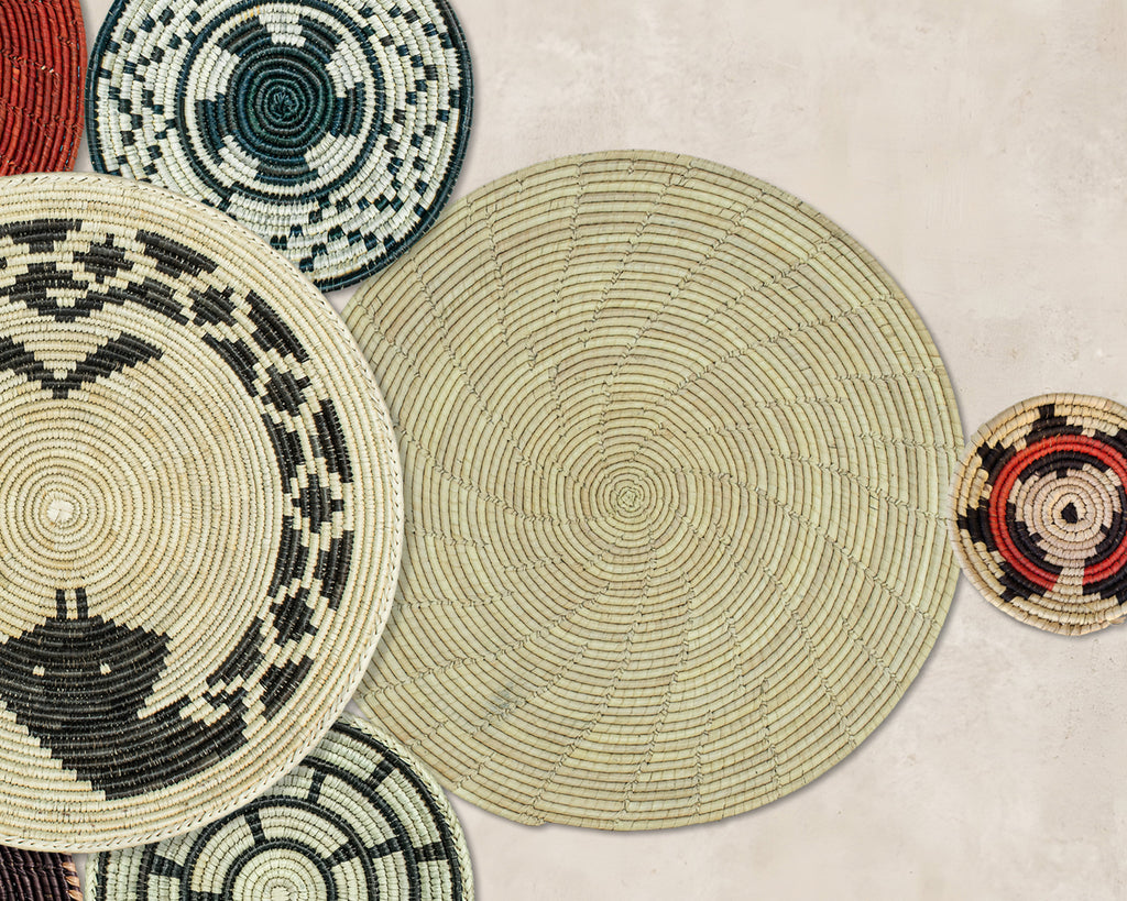 Set of 9 Handwoven wall baskets SET-17-9 N