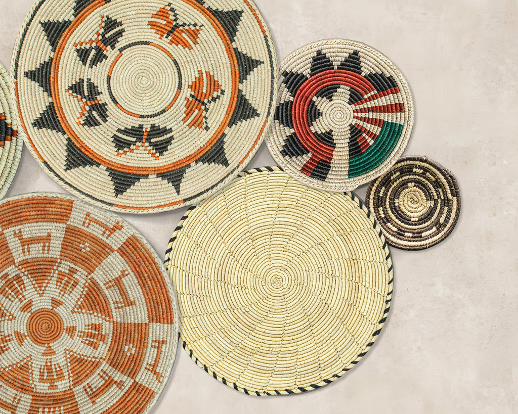 Set of 7 Handwoven wall baskets Set 49-7-N