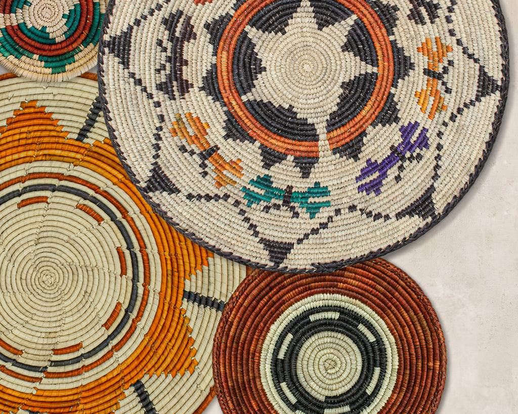 Set of 8 Handwoven wall baskets SET-244-8 N