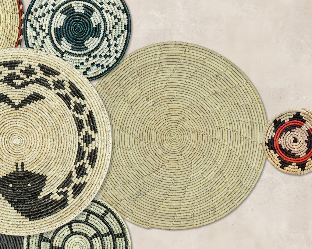 Set of 9 Handwoven wall baskets SET-17-9 N