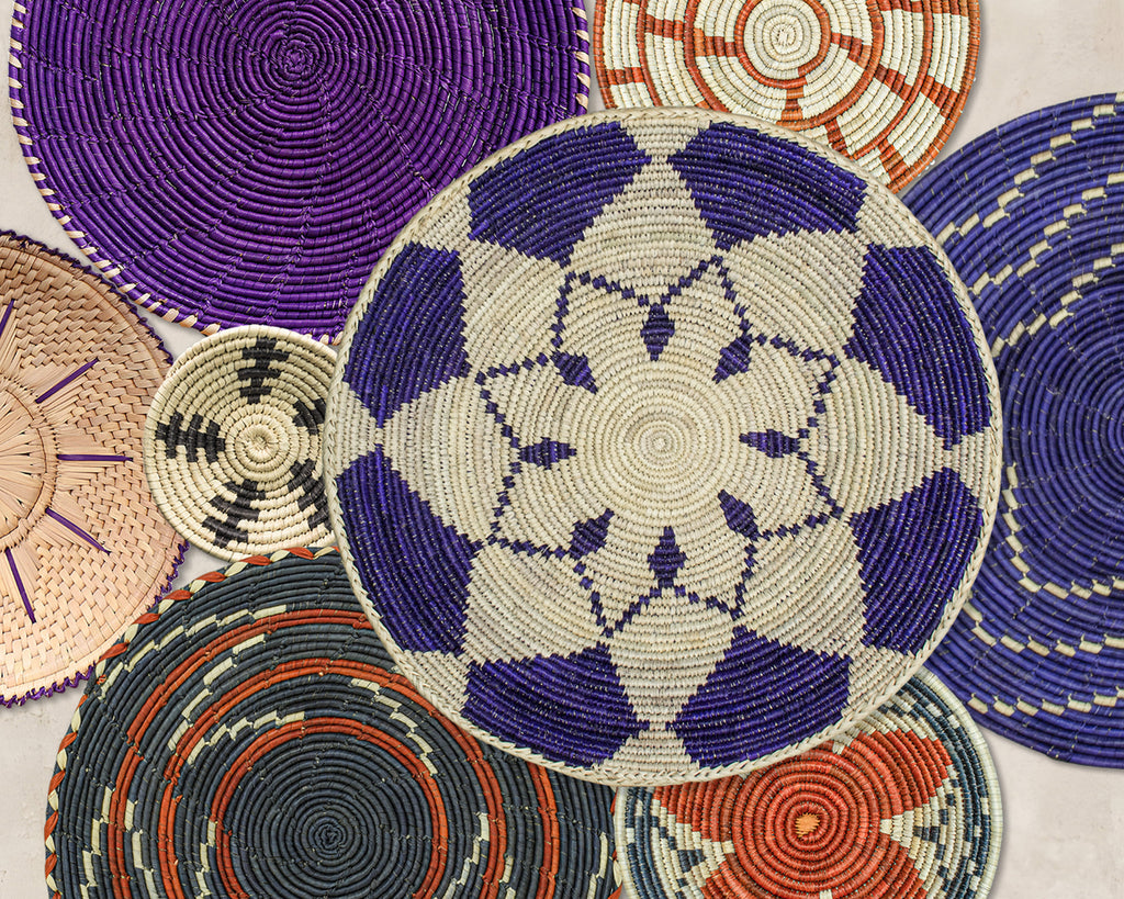 Set of 9 Handwoven wall baskets SET-15-9 N