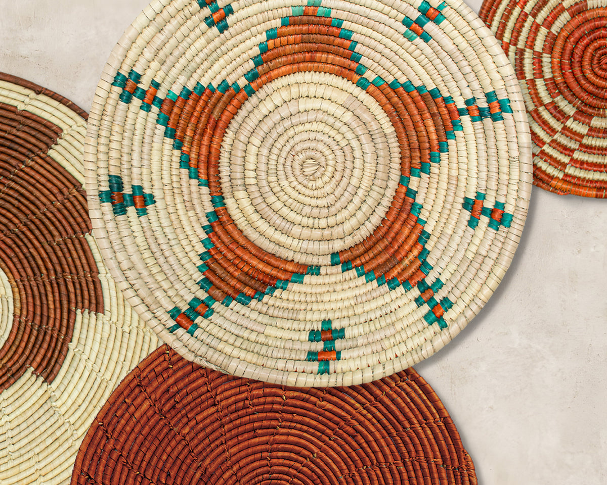 Set of 8 Handwoven wall baskets SET-352-8 N