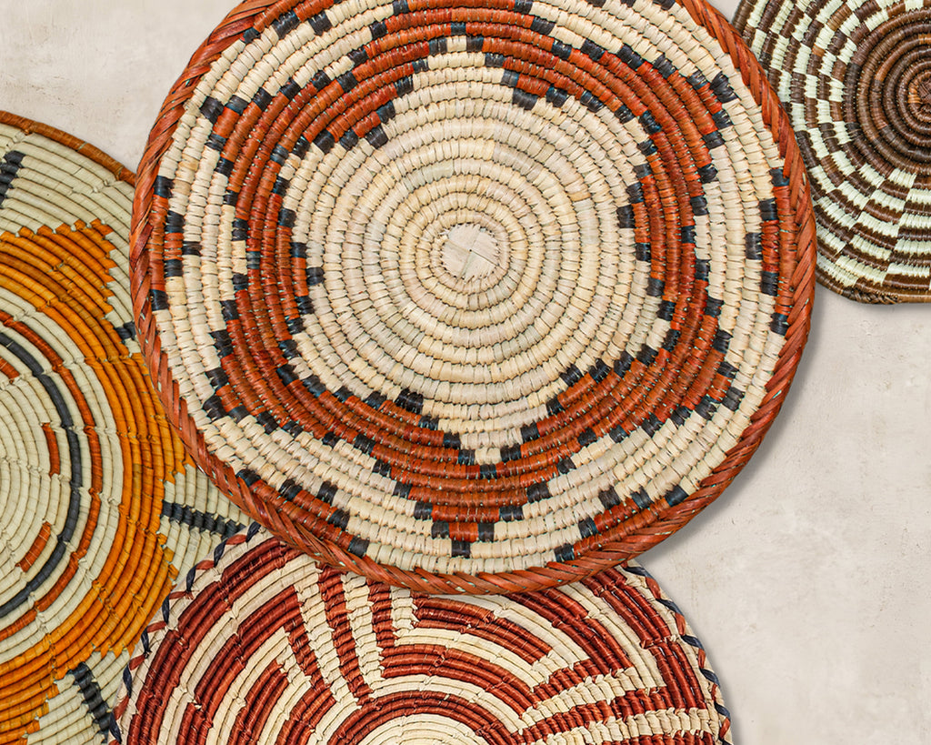 Set of 8 Handwoven wall baskets SET-354-8 N