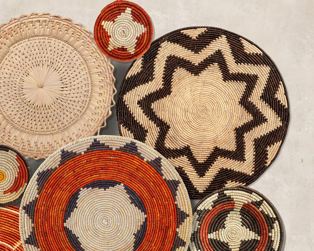 Set of 9 Handwoven wall baskets SET-12-9 N