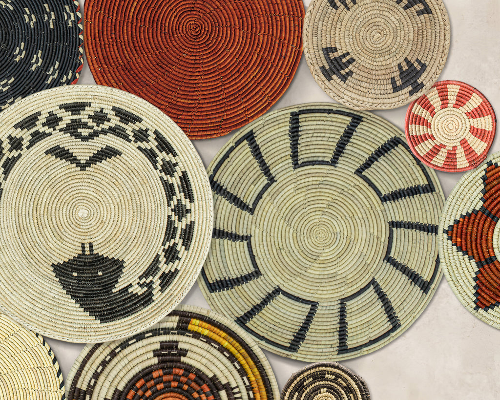 Set of 13 Handwoven wall baskets SET-176-13 N