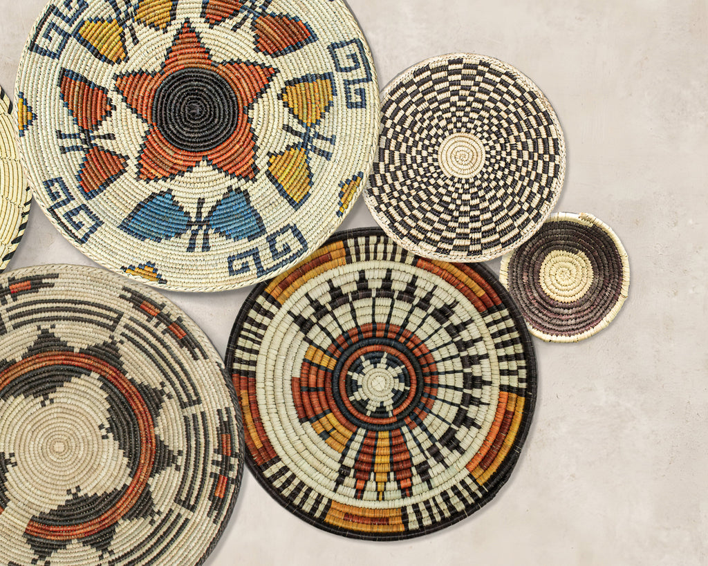 Set of 7 Handwoven wall baskets Set 46-7-N