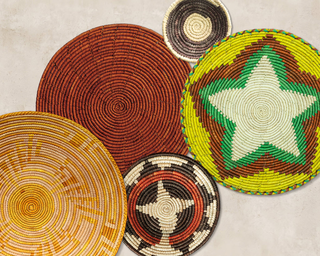 Set of 9 Handwoven wall baskets SET-20-9 N