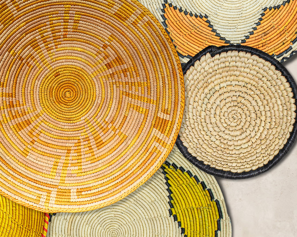 Set of 8 Handwoven wall baskets SET-343-8 N