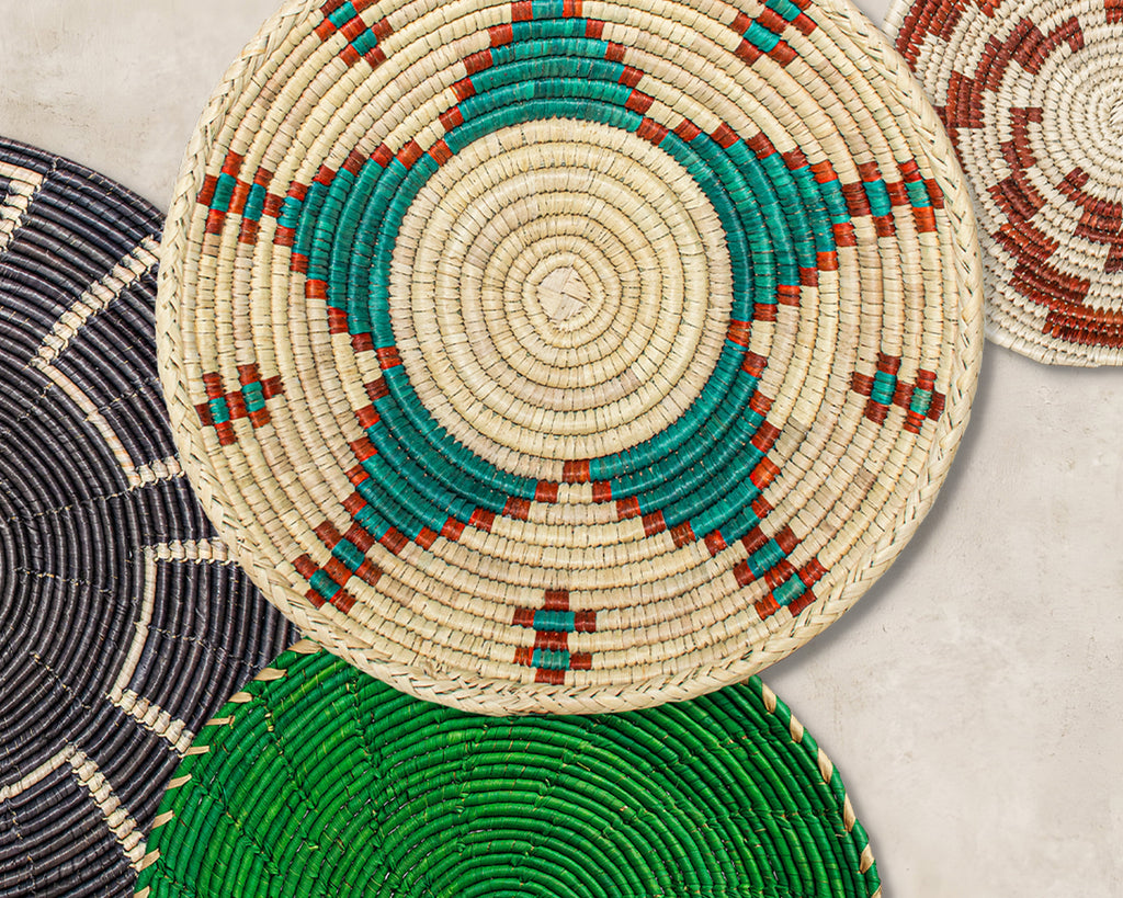 Set of 8 Handwoven wall baskets SET-356-8 N