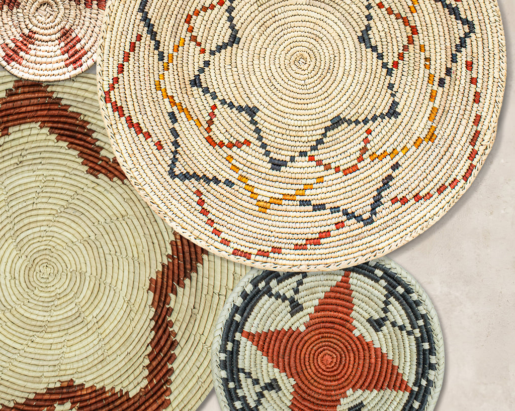 Set of 8 Handwoven wall baskets SET-246-8 N