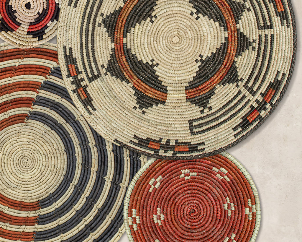 Set of 8 Handwoven wall baskets SET-241-8 N