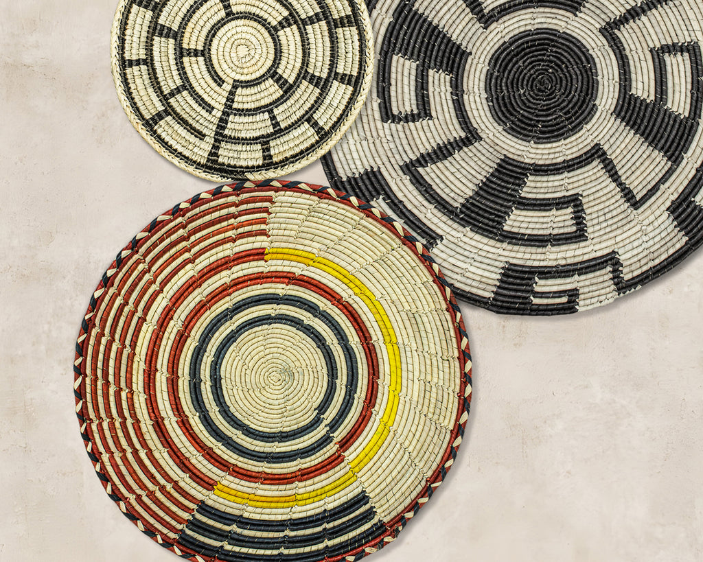 Set of 5 Handwoven wall baskets SET-65-5 N