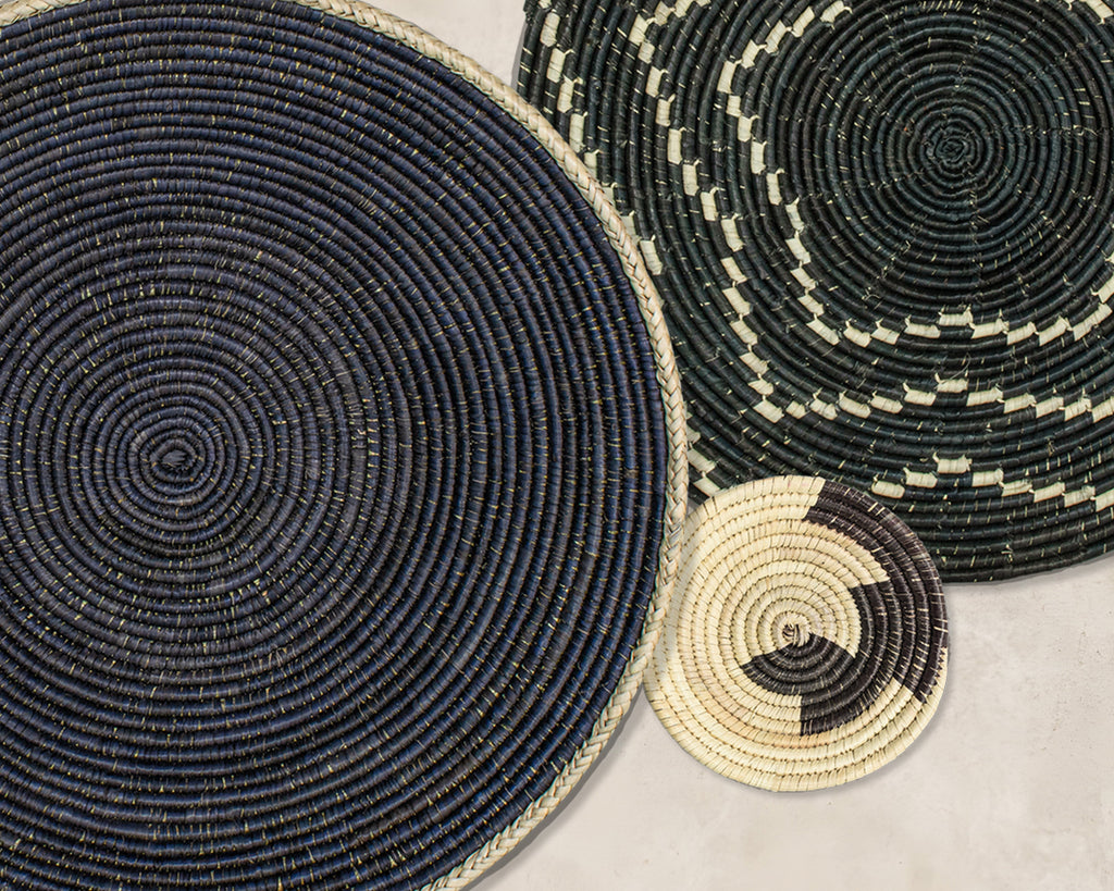 Set of 8 Handwoven wall baskets SET-327-8 N