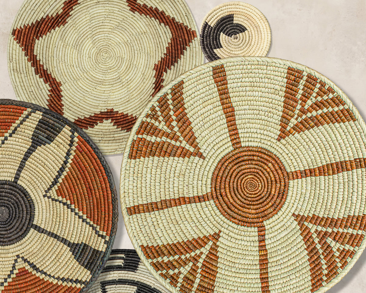 Set of 9 Handwoven wall baskets SET-3-9 N
