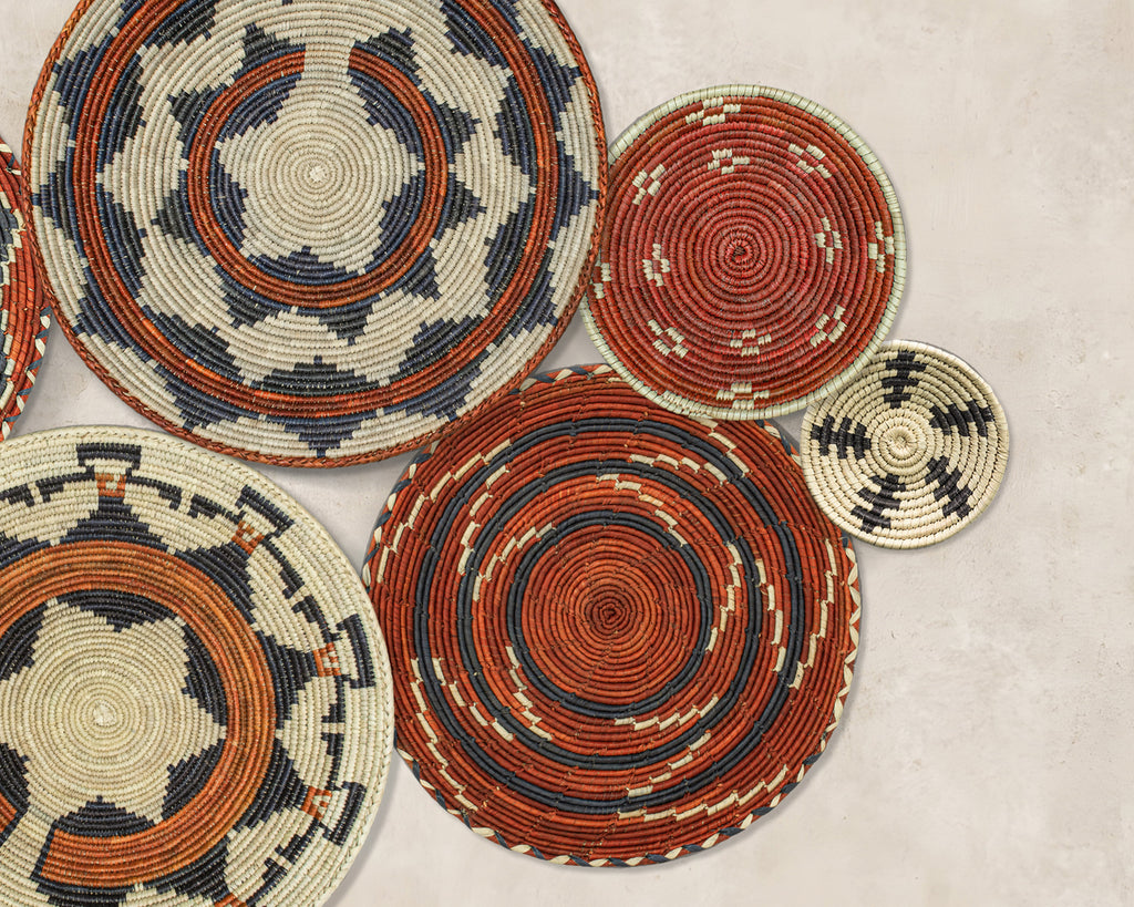 Set of 7 Handwoven wall baskets Set 44-7-N