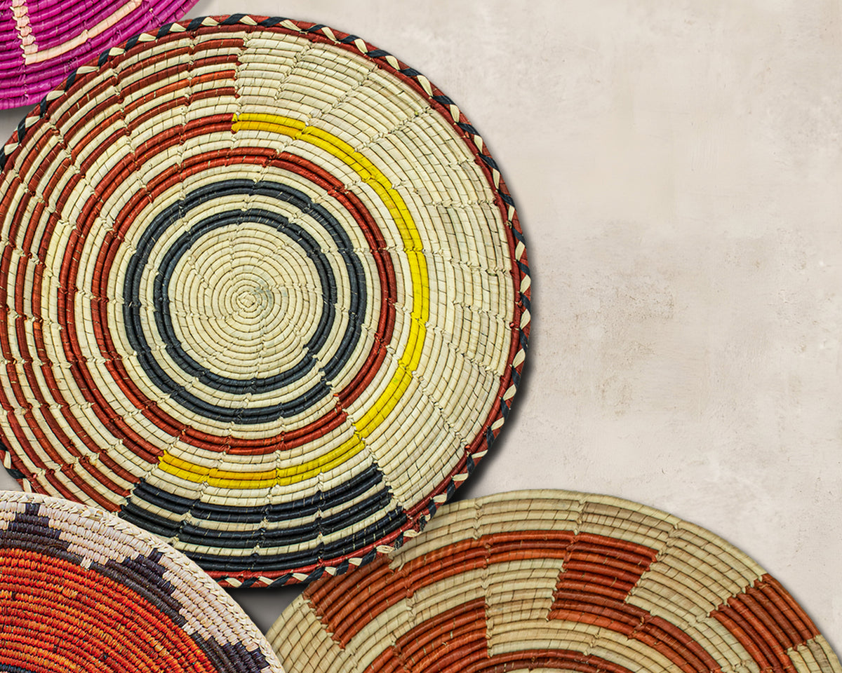 Set of 8 Handwoven wall baskets SET-342-8 N