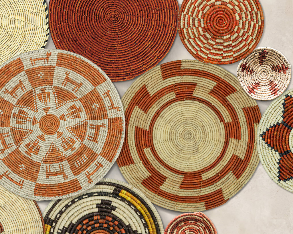 Set of 13 Handwoven wall baskets SET-181-13 N