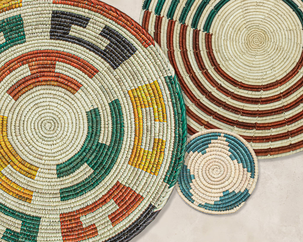 Set of 8 Handwoven wall baskets SET-328-8 N