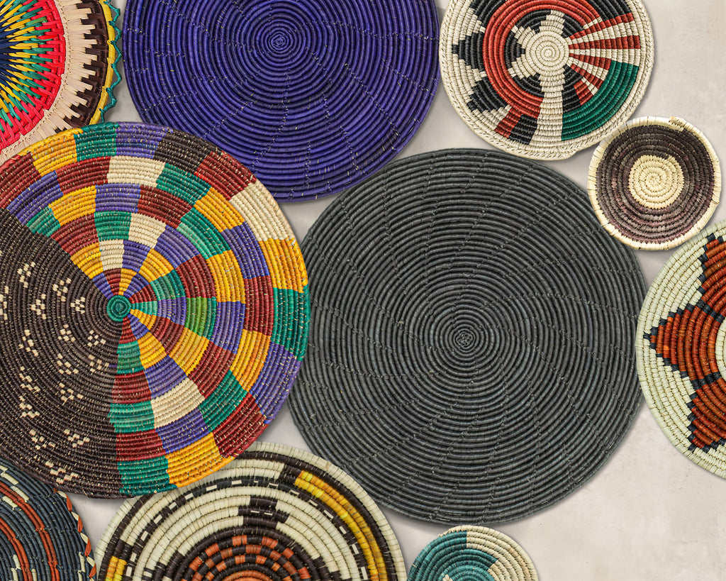 Set of 13 Handwoven wall baskets SET-180-13 N