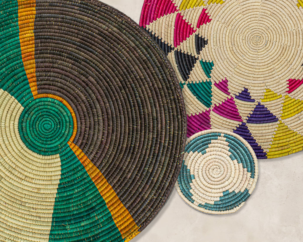 Set of 8 Handwoven wall baskets SET-330-8 N